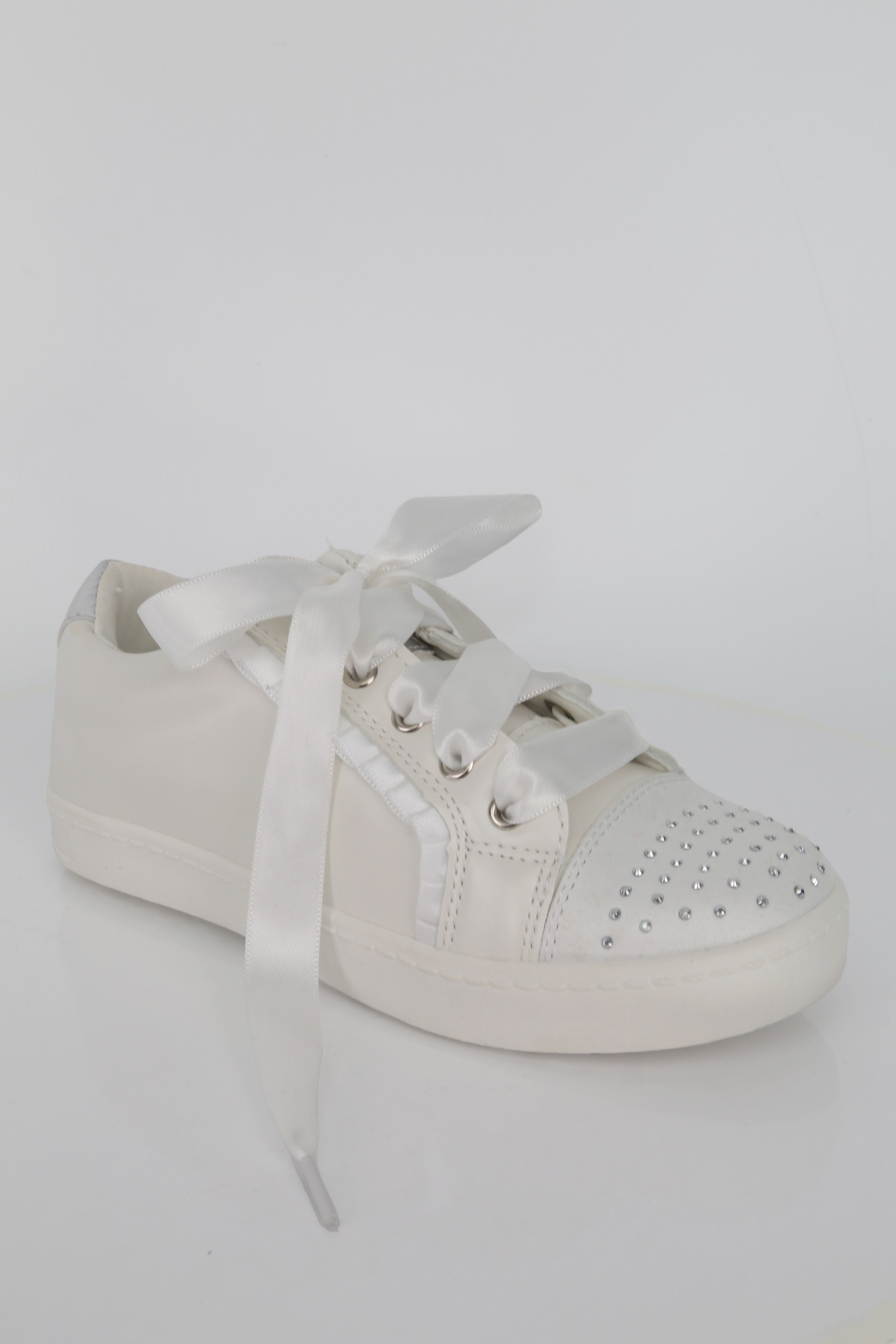 Girls White Sneakers with Rhinestones – CERRI