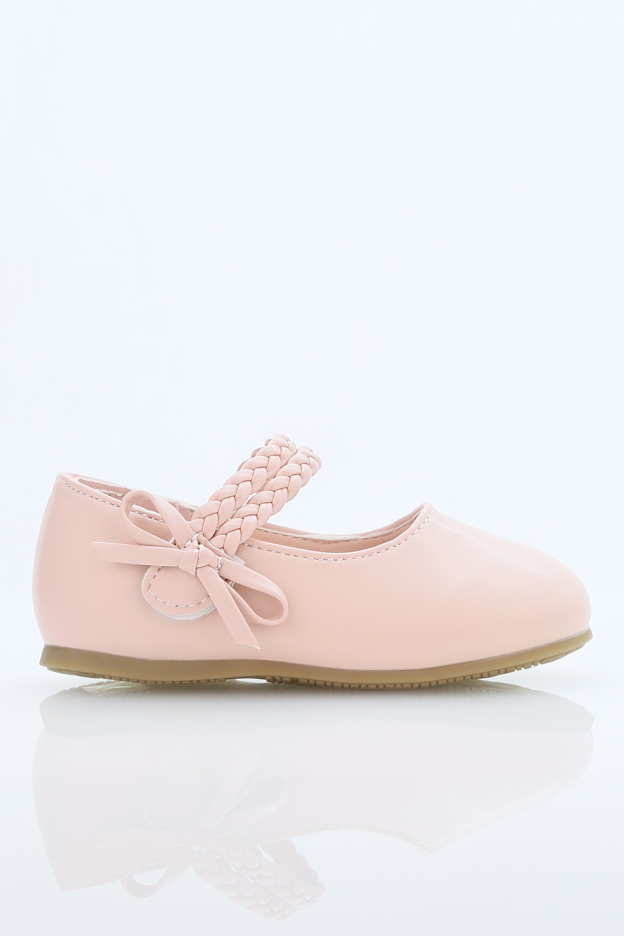 Little Girls’ Braided Strap Mary Jane Shoes with Bow - OPHELIA