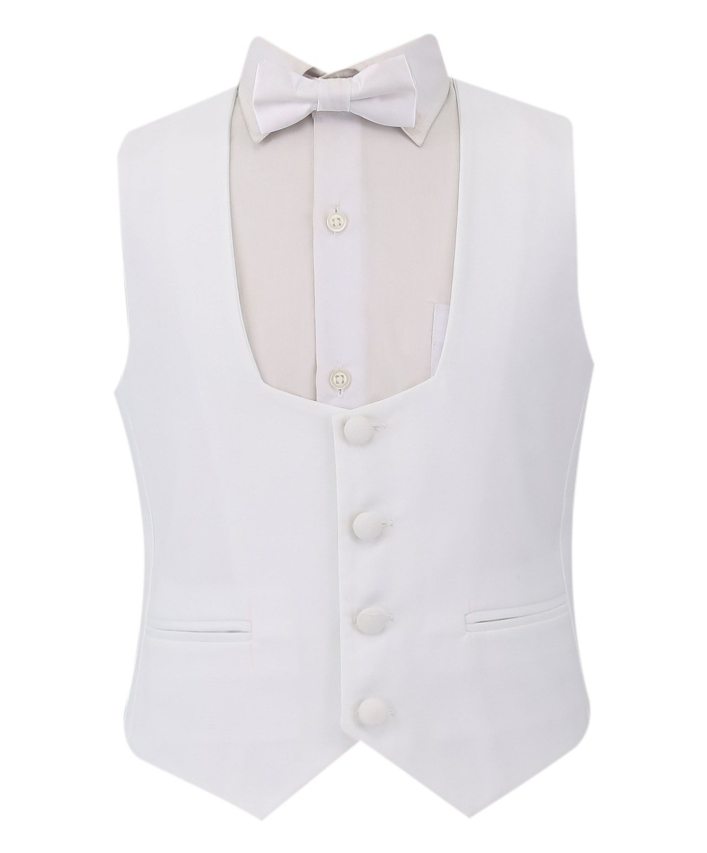 Boys Communion Slim Fit Tuxedo Suit - White
