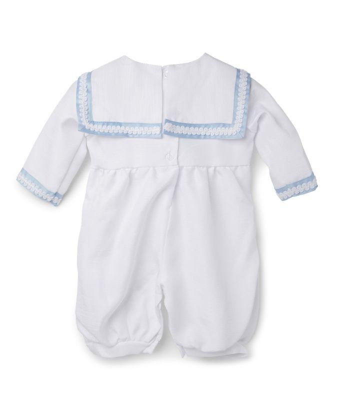 Baby Boys White Christening Romper with Hat - William