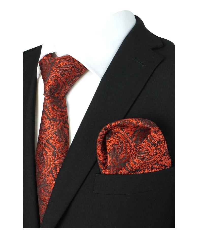 Boys & Men's Paisley Swirls Formal Tie & Hanky Set