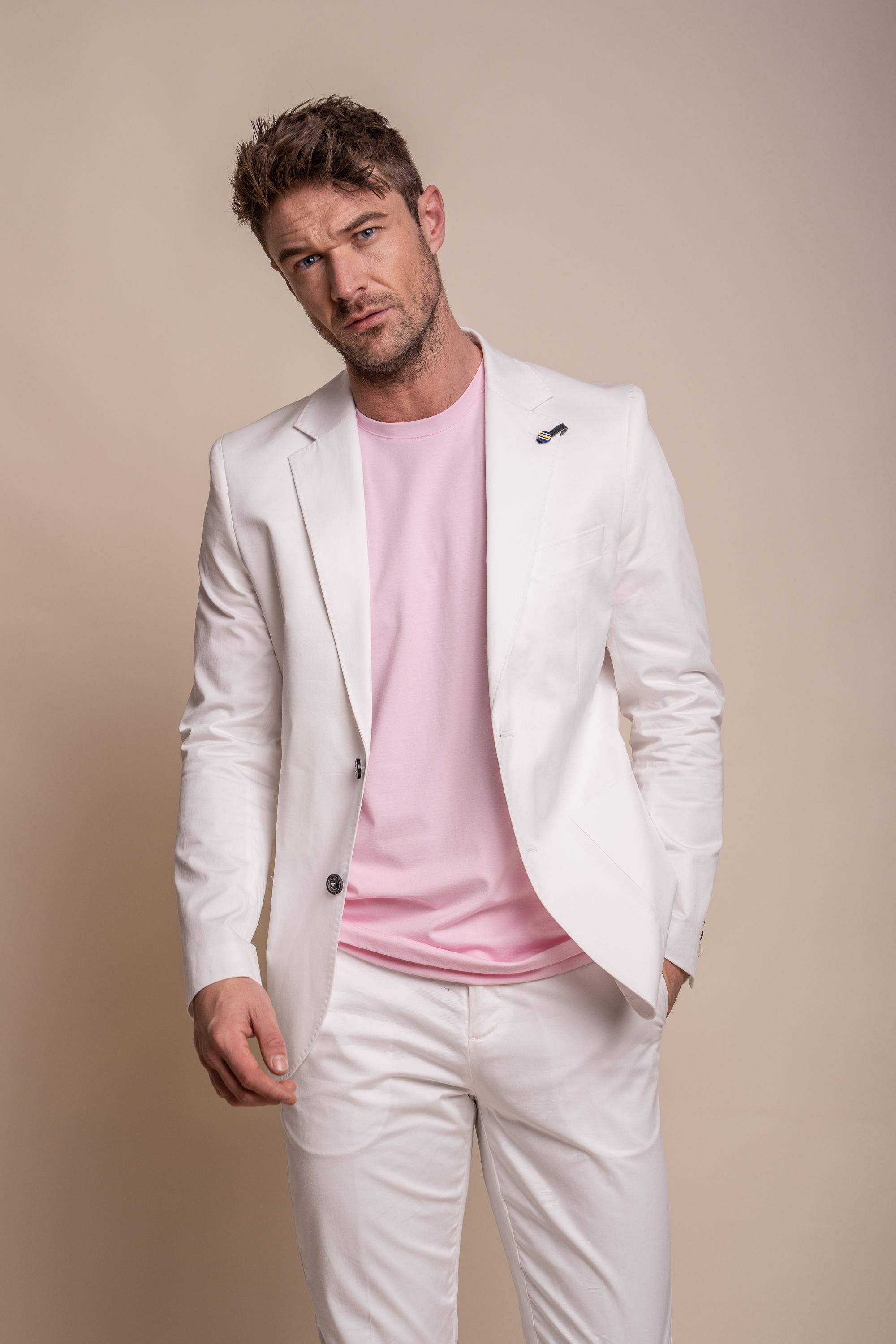 Men's Cotton Slim Fit Formal Suit Jacket  - MARIO