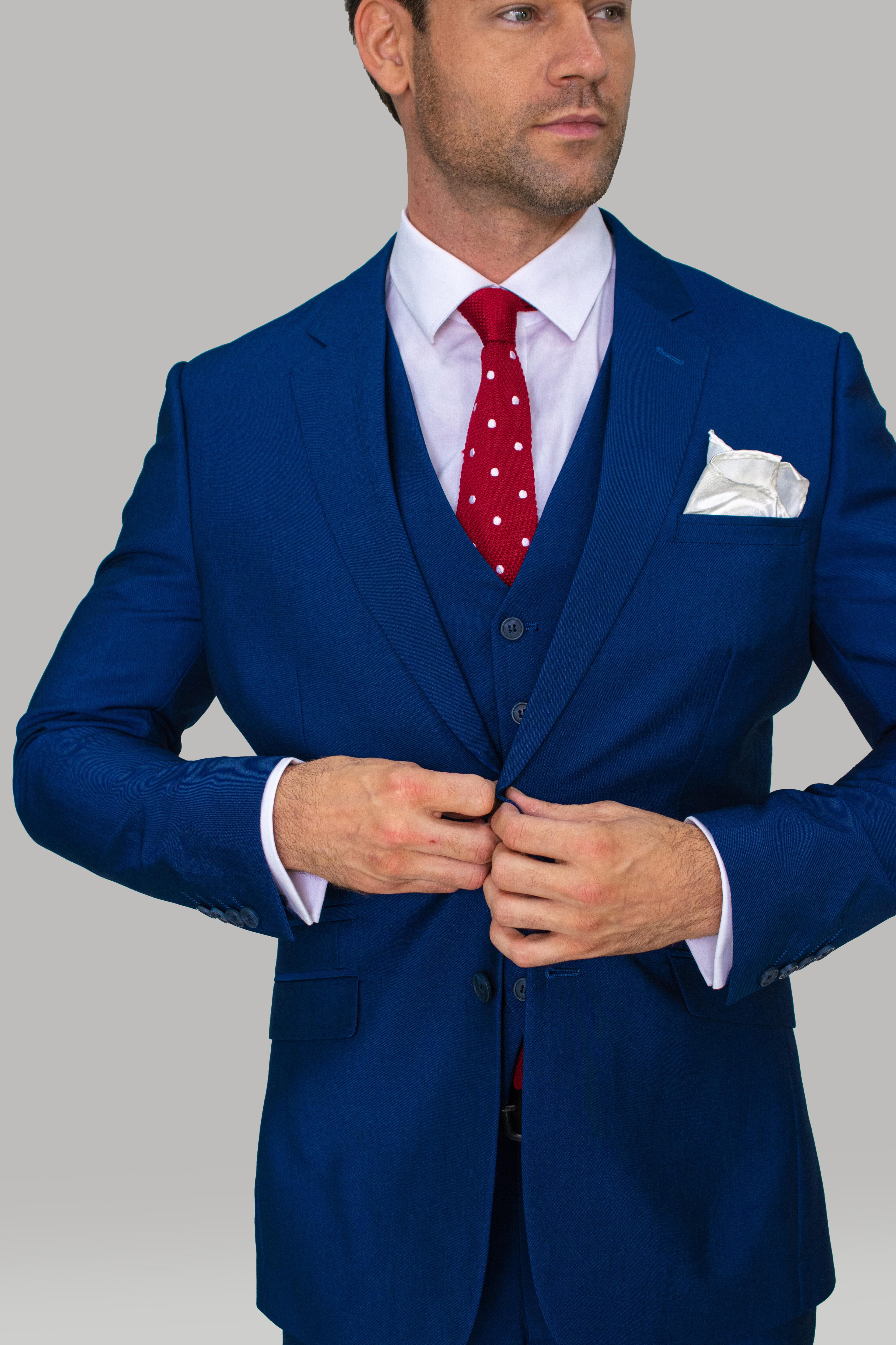 Men's Slim Fit Formal Royal Blue Suit - FORD