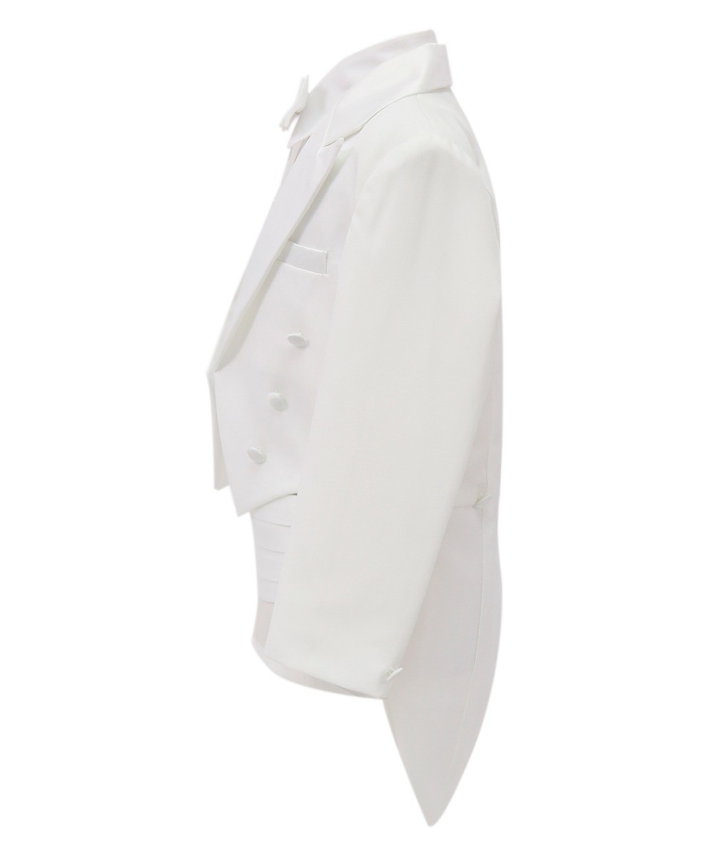Boys Tuxedo Tail Suit - White