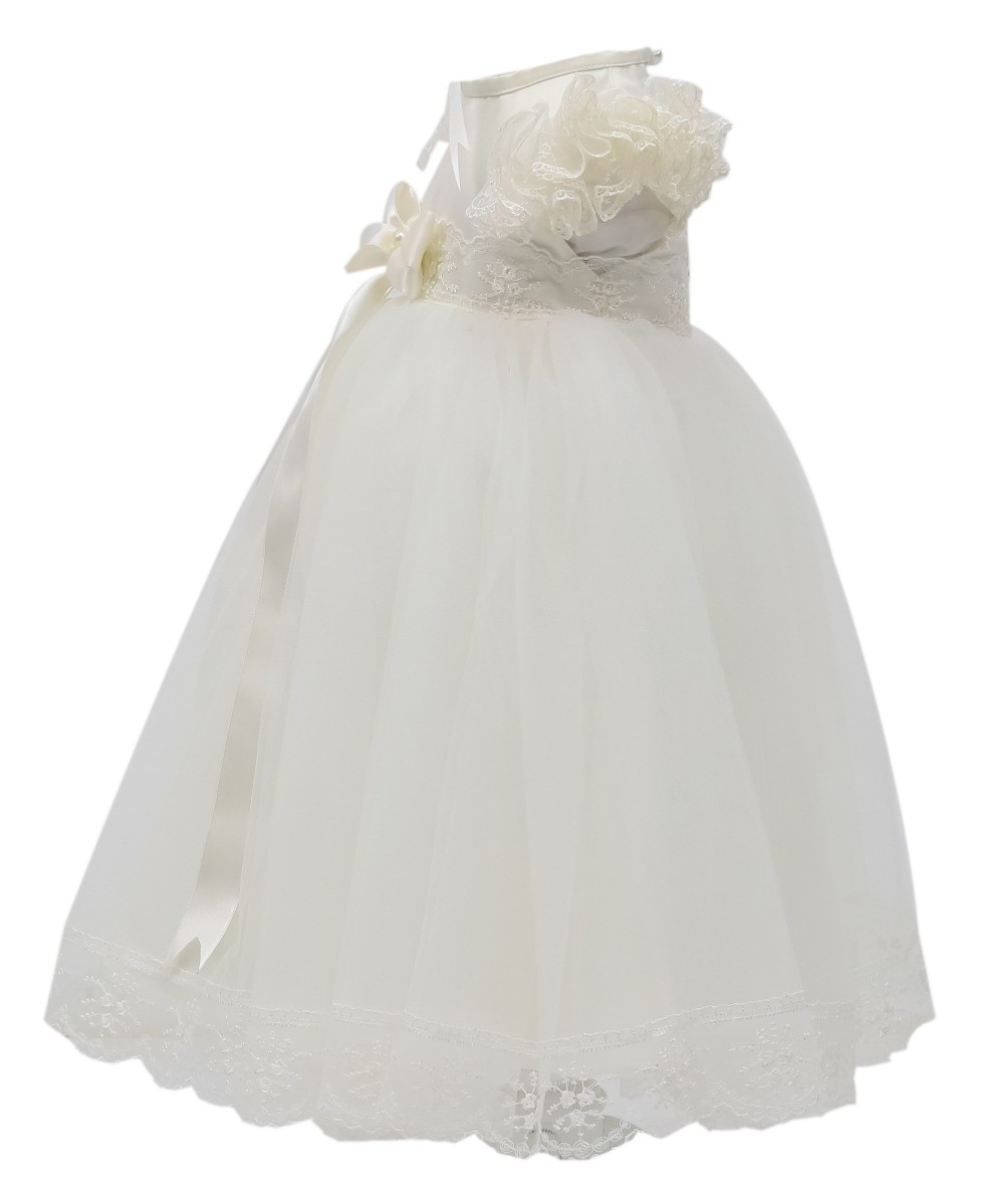 Baby Girls Ruffle Lace White Dress - CHRISTINA - White