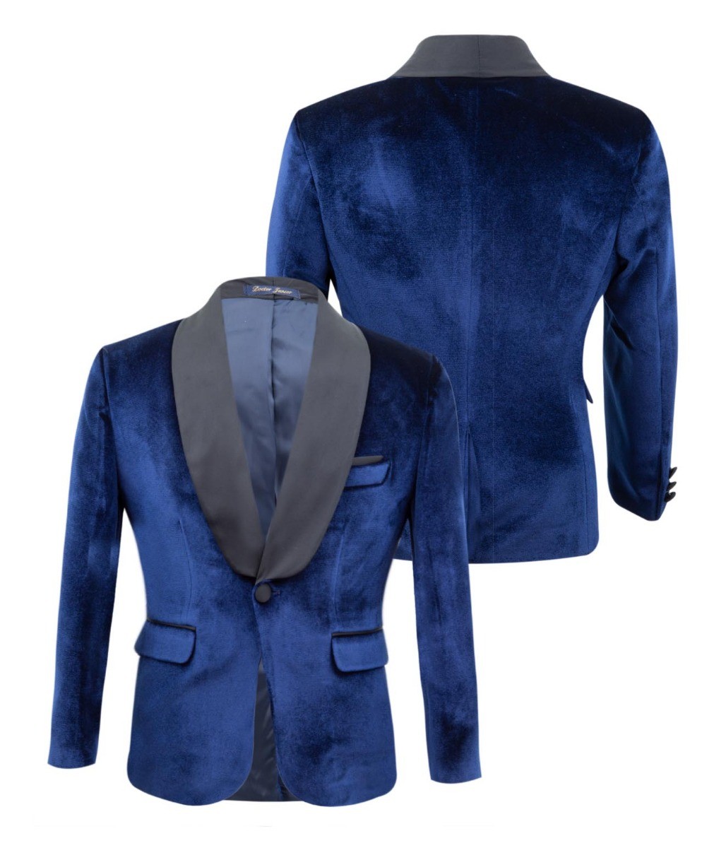 Boys Velvet Tuxedo Blazer Set - KINGSMAN