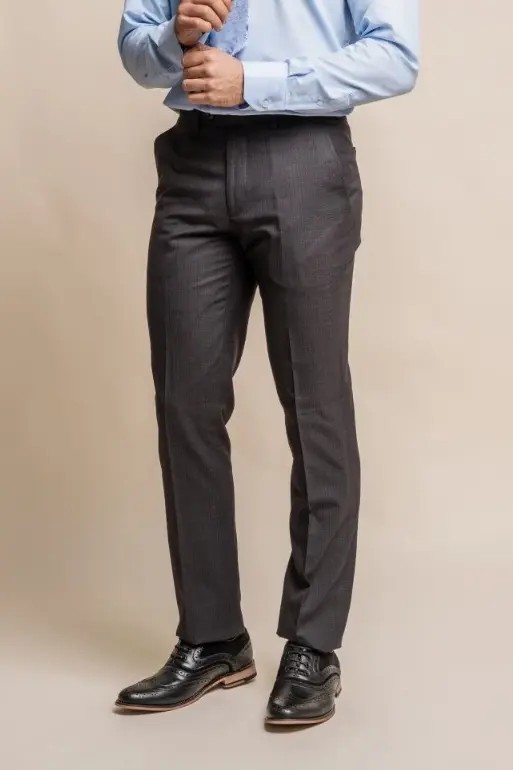 Men's Slim Fit Formal Trousers - SEEBA Graphite