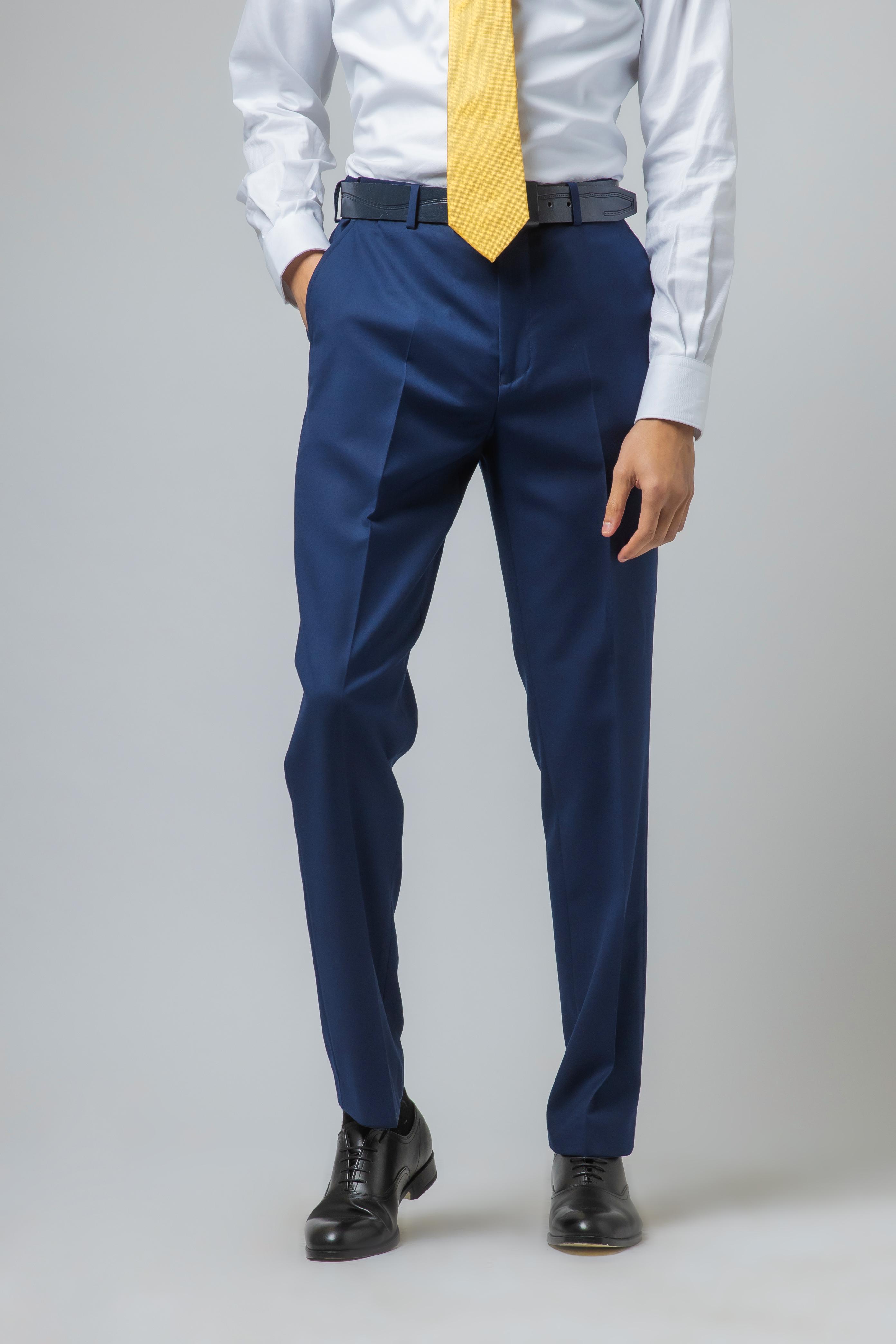 Men's Slim Fit Navy Trousers - ISAAC 