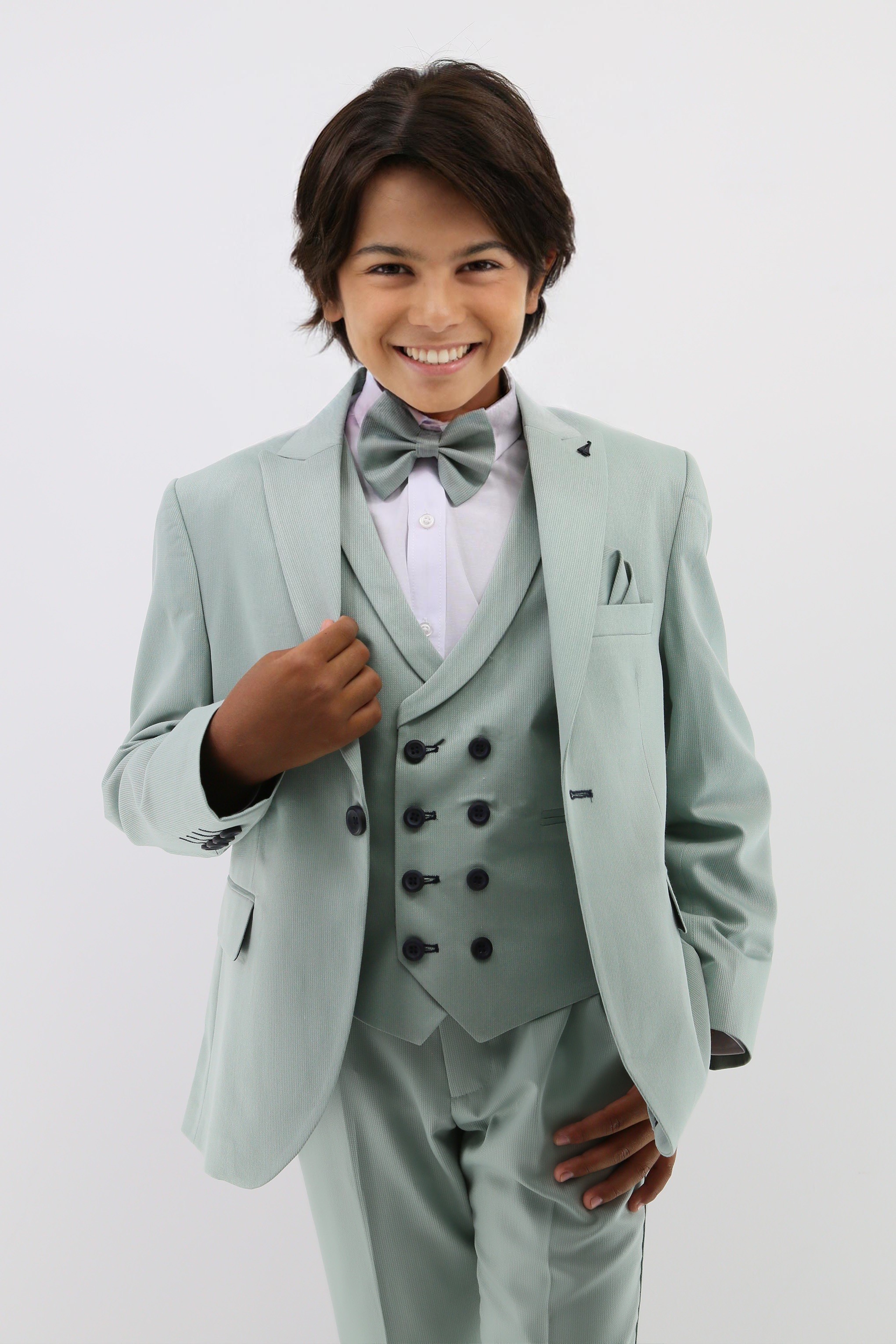 Boys Suit with Double Breasted Waistcoat 6 PC Set