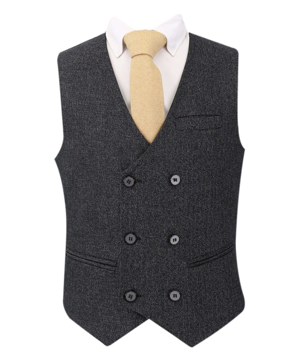 Boys Tailored Fit Herringbone Patterned Suit - TONY