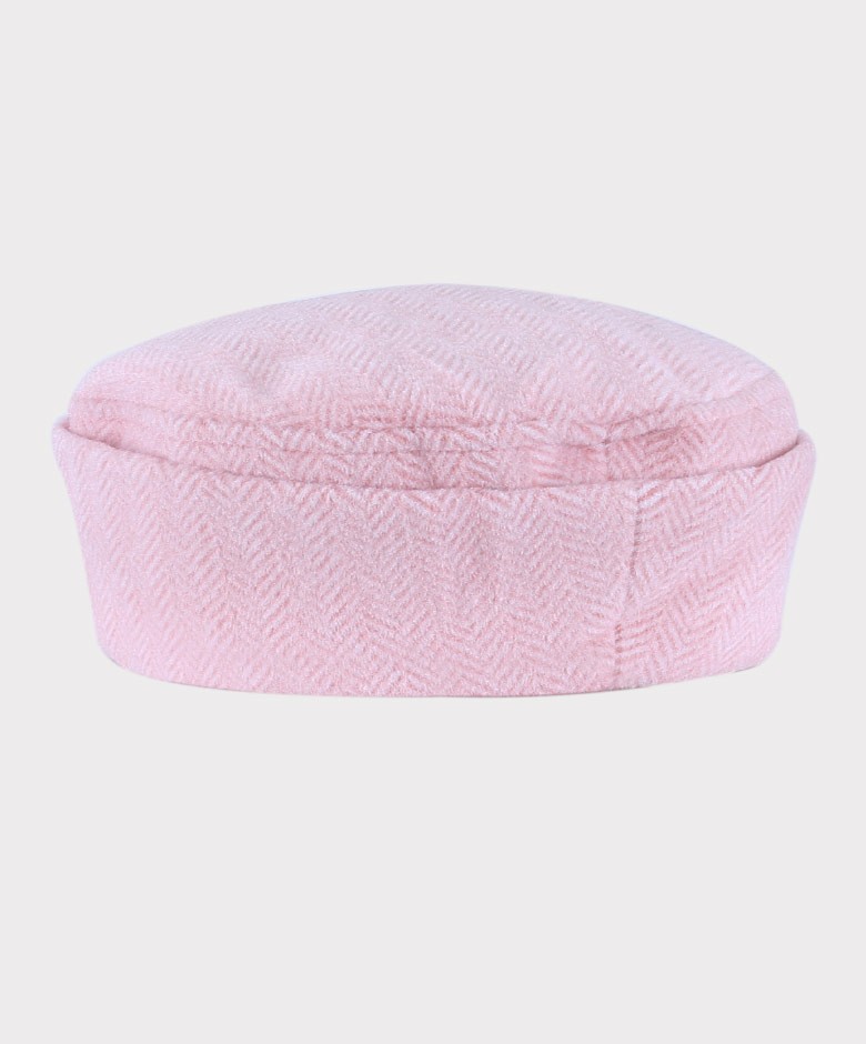 Girls Herringbone Formal Coat and Hat Set - Pink