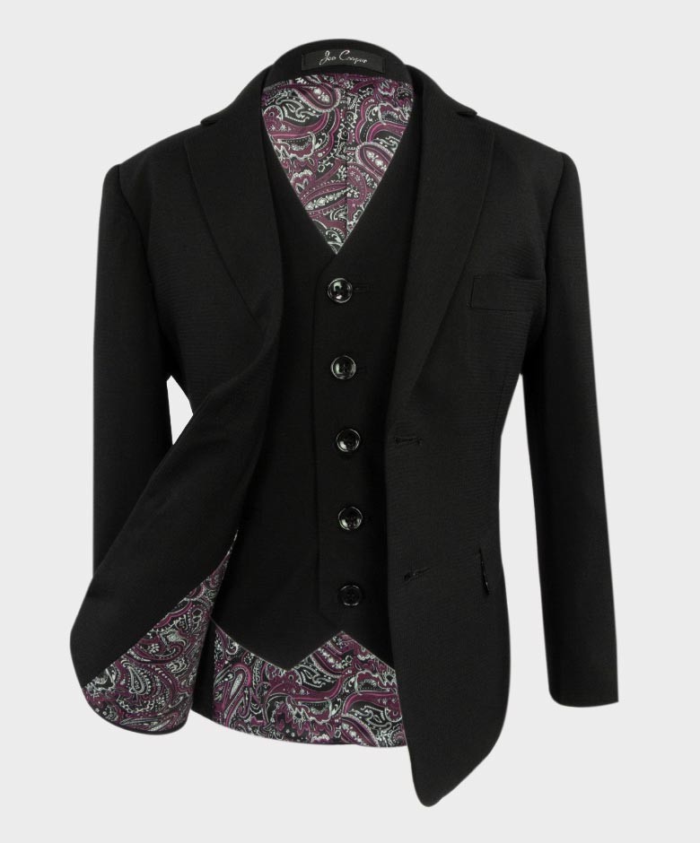 Boys Tailored Fit Formal Suit - AIDEN - Black