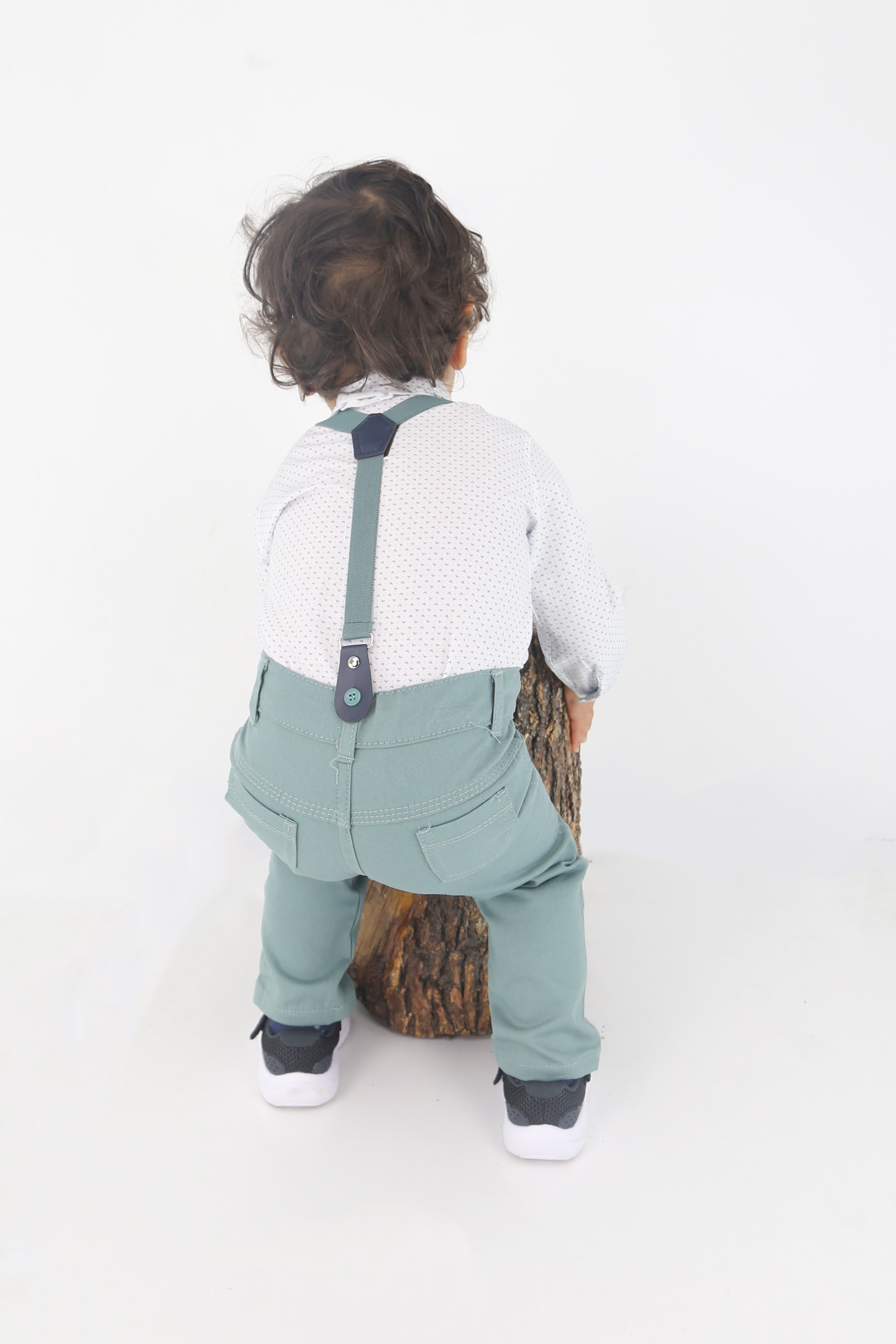 Baby Boys Gentleman Outfit - 4 PC Suspenders Pant Suit Set - BIRD