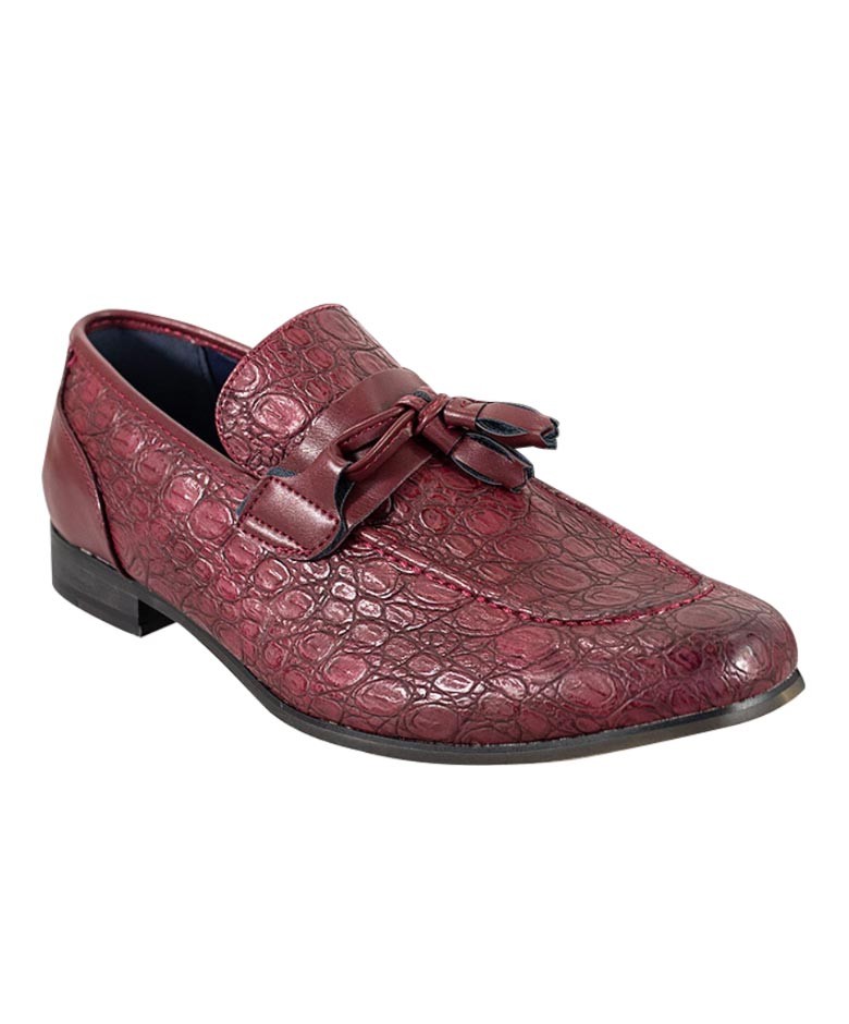 Dark red hot sale leather shoes