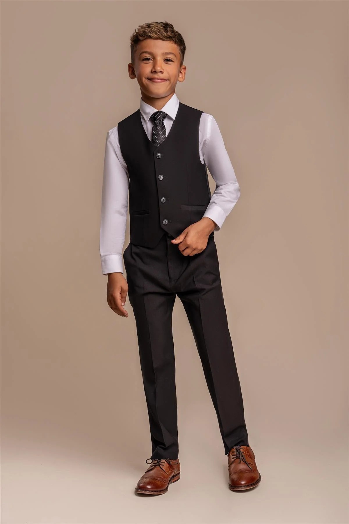 Boys Slim Fit Formal Black Suit - MARCO