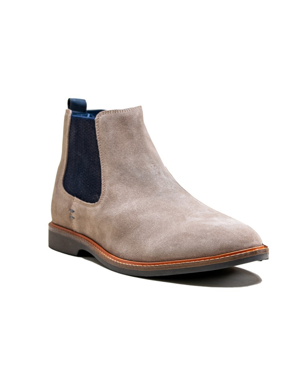 Men's Suede Low Ankle Slip On Chelsea Boots - ARIZONA