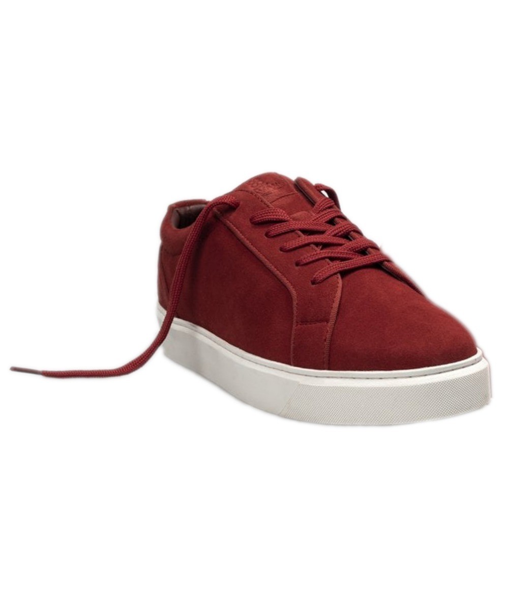 Men's Thick Rubber Sole Lace Up Sneakers - Red