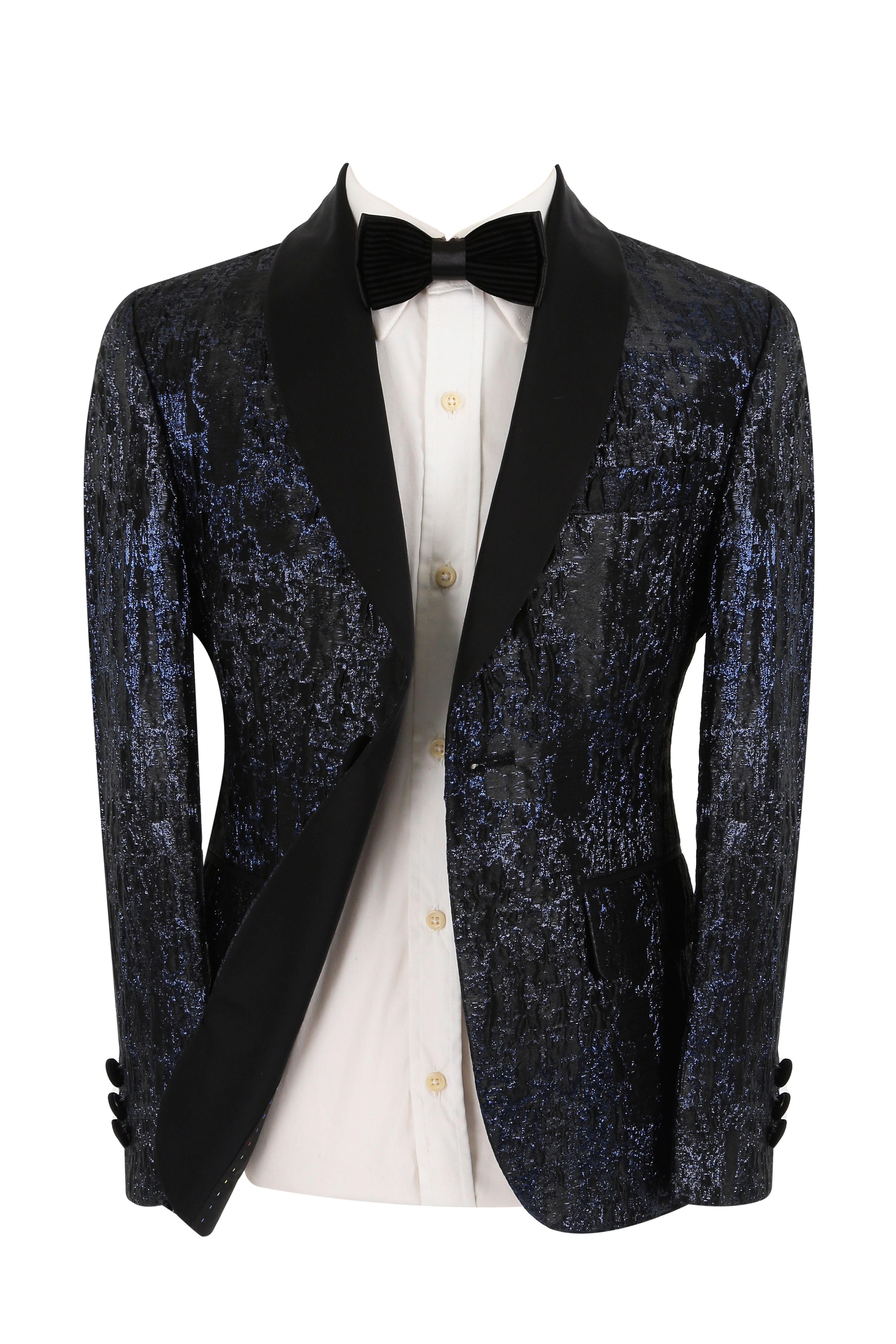 Boys Shimmery Jacquard Patterned Tuxedo Suit