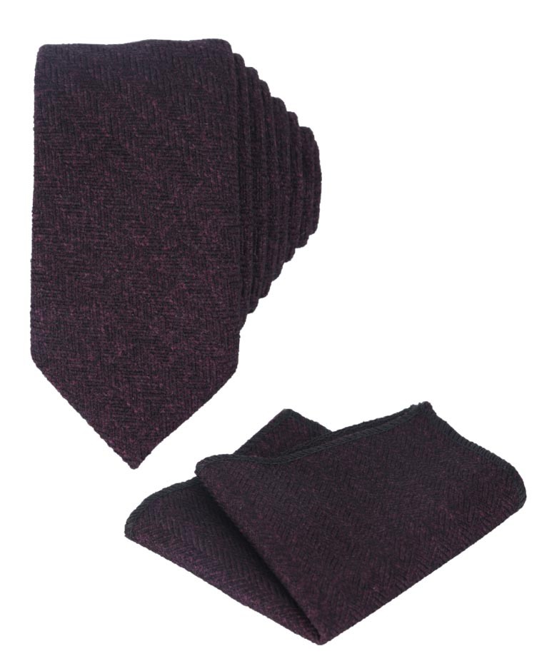Boys & Men's Herringbone Tweed Tie & Pocket Square Set