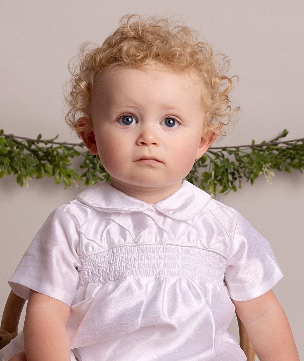 Baby boys Off White Christening Romper - Andrew