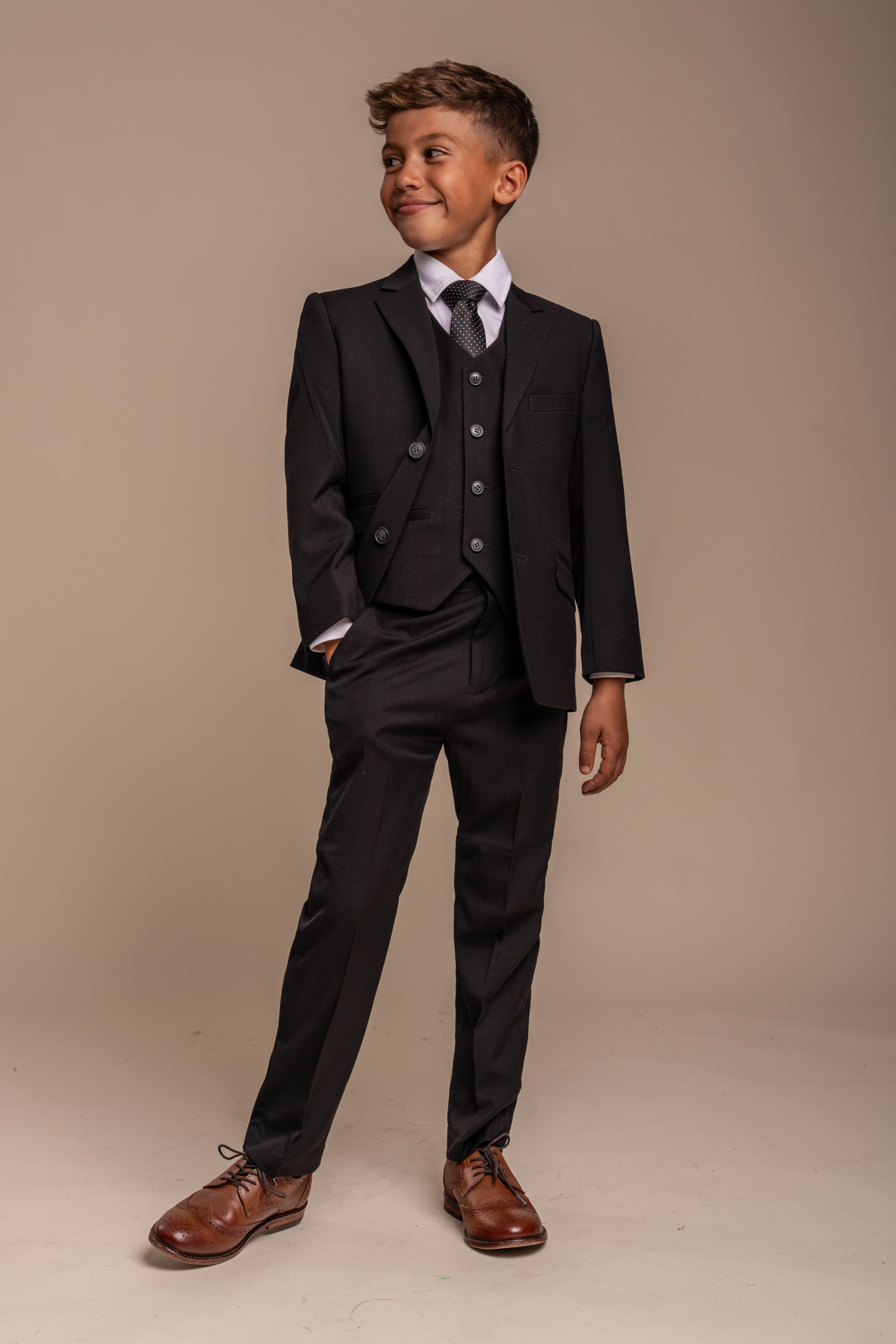 Boys Slim Fit Formal Black Suit - MARCO