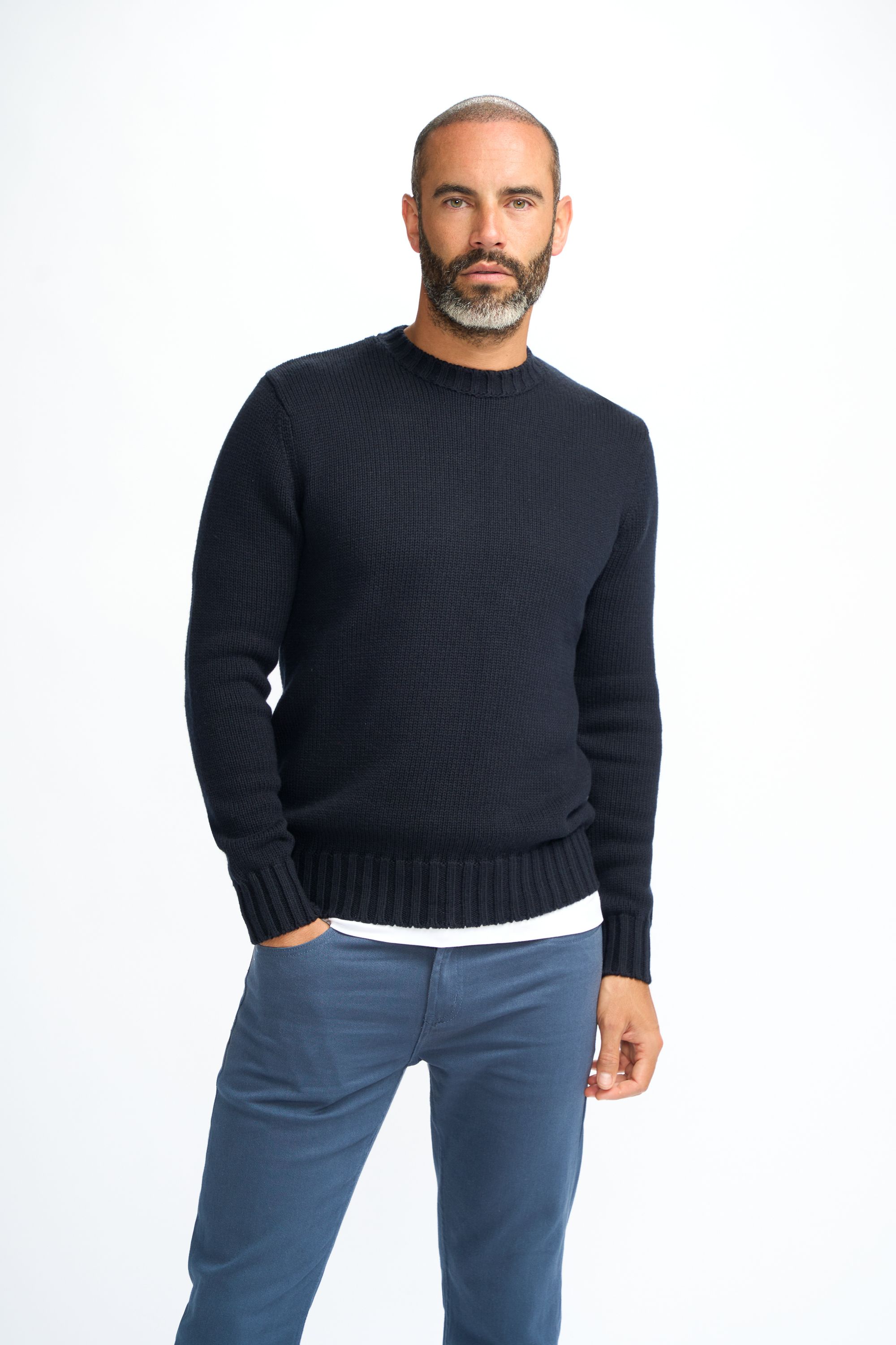 Men’s Classic Knit Pullover Jumper - FARREL  - Grey