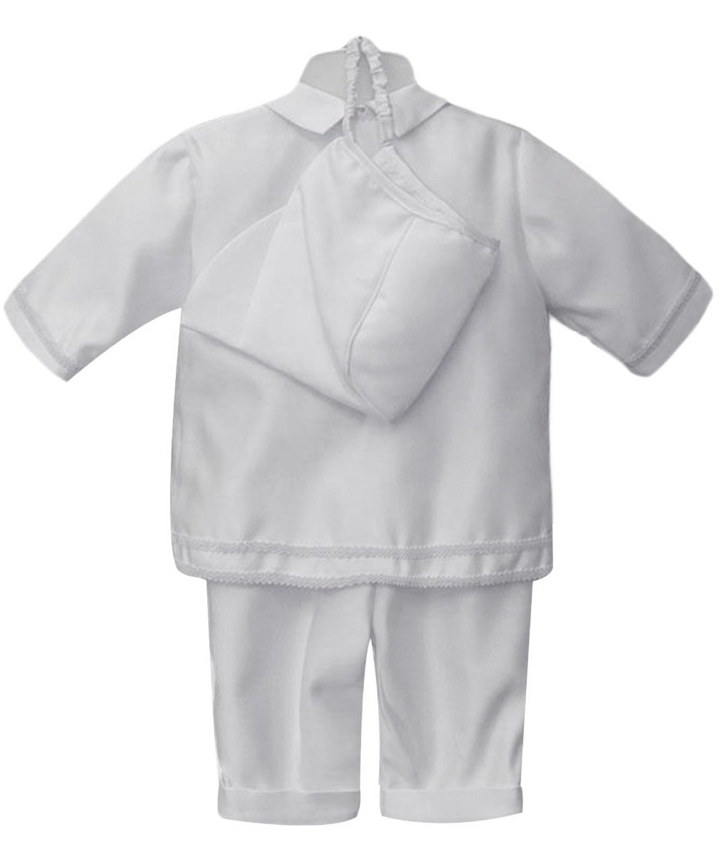Baby Boys All In One Christening Suit - White