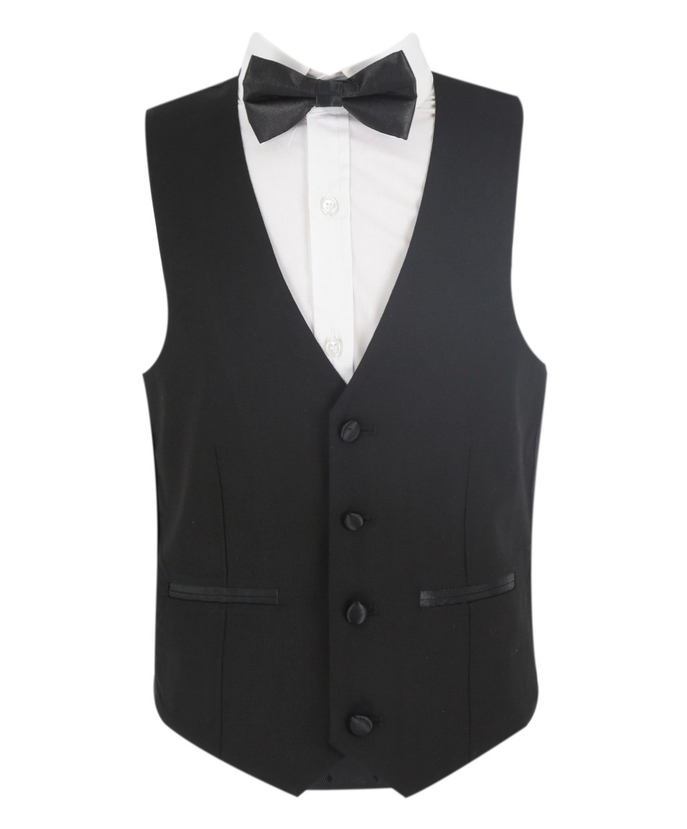 Boys Sheen Lapel Tuxedo Dinner Suit - Black