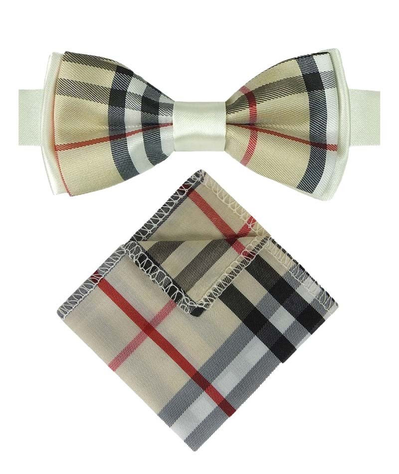 Boys Check Bow Tie Burberry Style with Strap