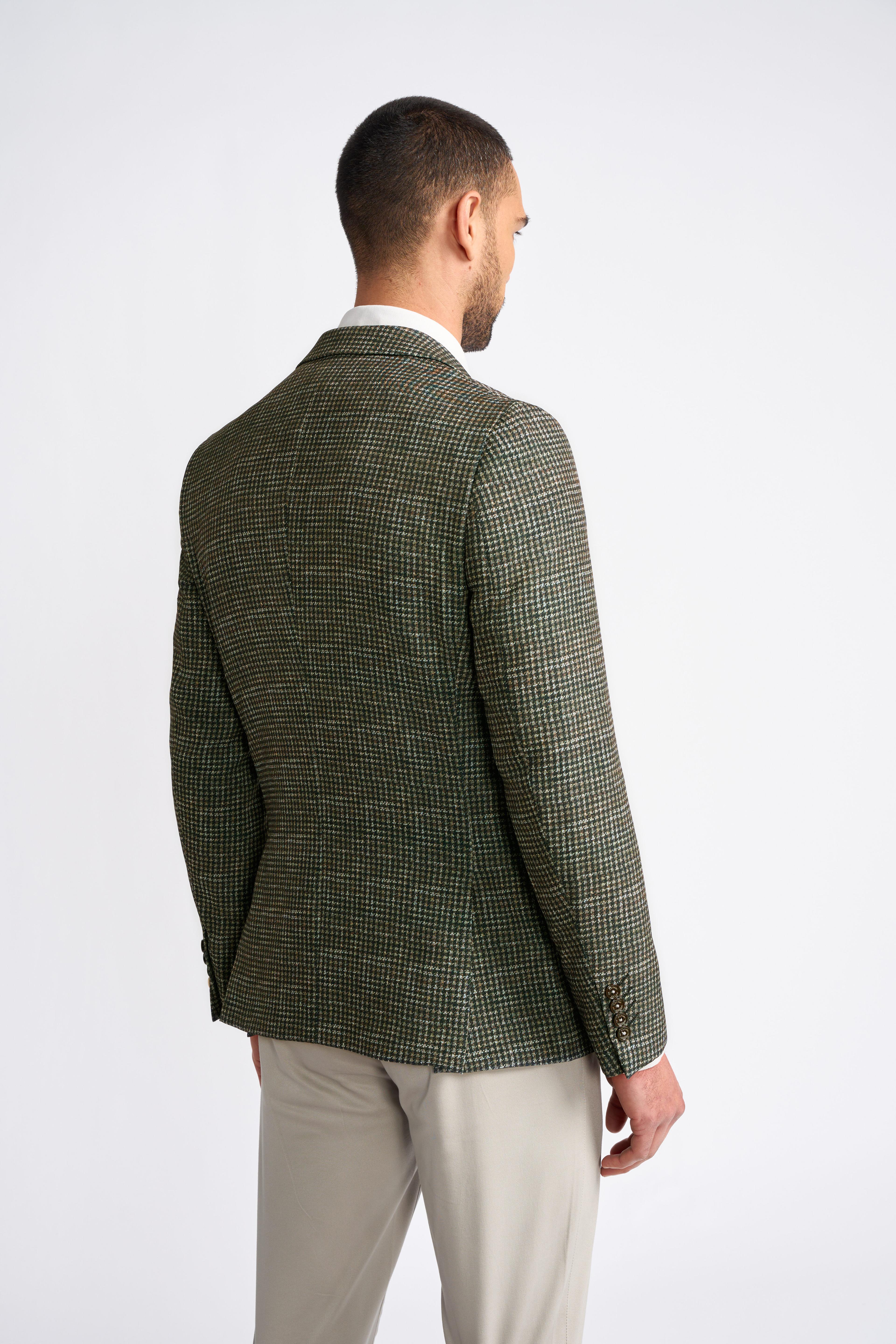 Men’s Tweed Houndstooth Forest Green Blazer - RIVA