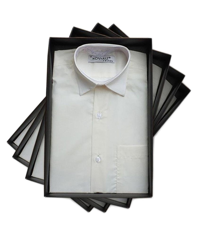 Boys Classic Collar Long Sleeve Shirt - Ivory