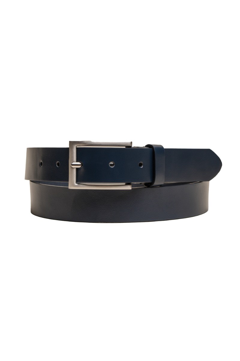 Men's Leather Belt - Navy Blue
