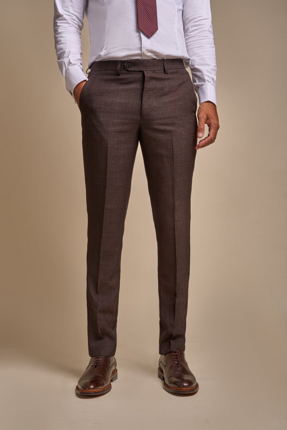 Men's Tweed Check Slim Fit Suit - CARIDI