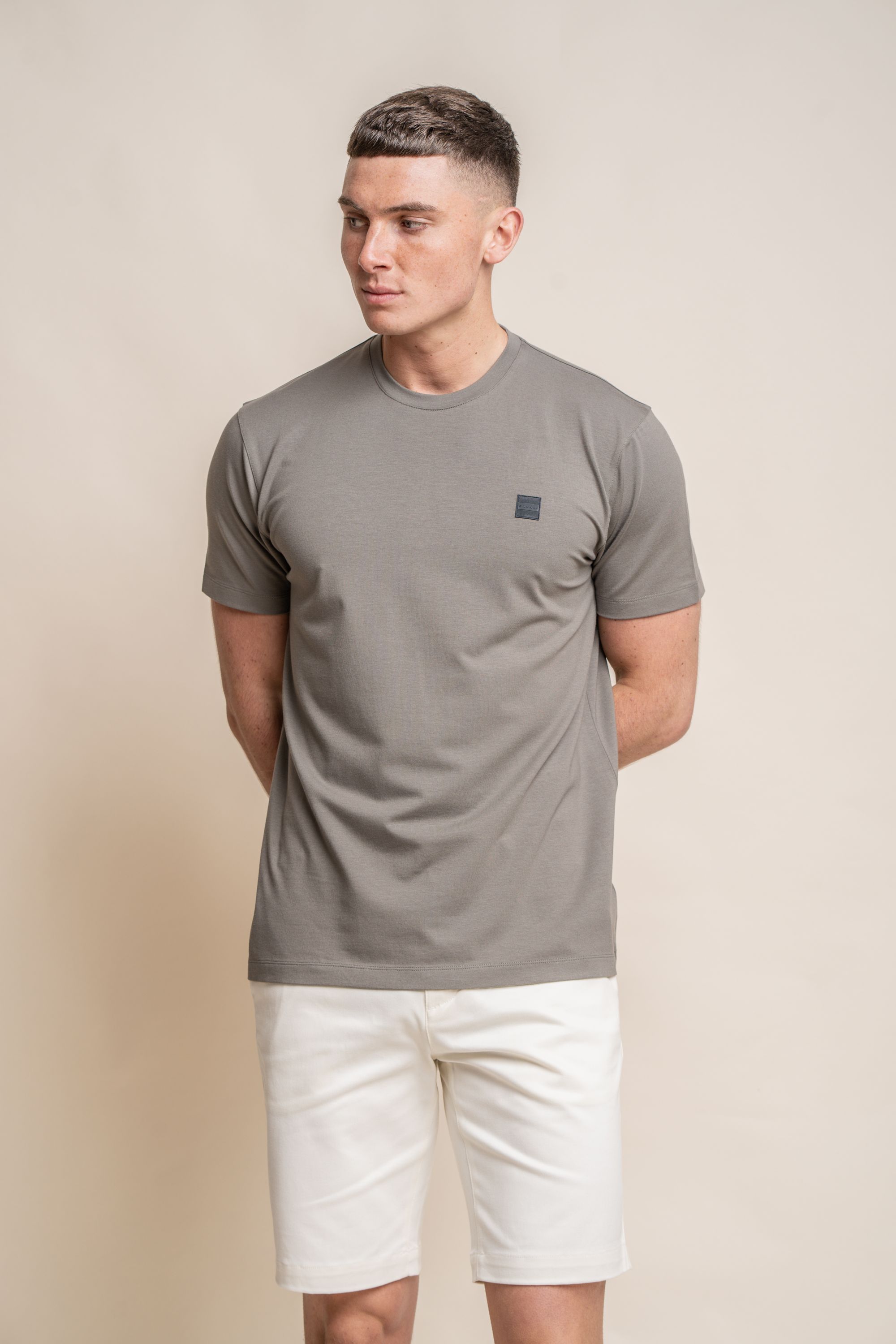 Men's Crew Neck Cotton T-Shirt - BOGART - Sage Green