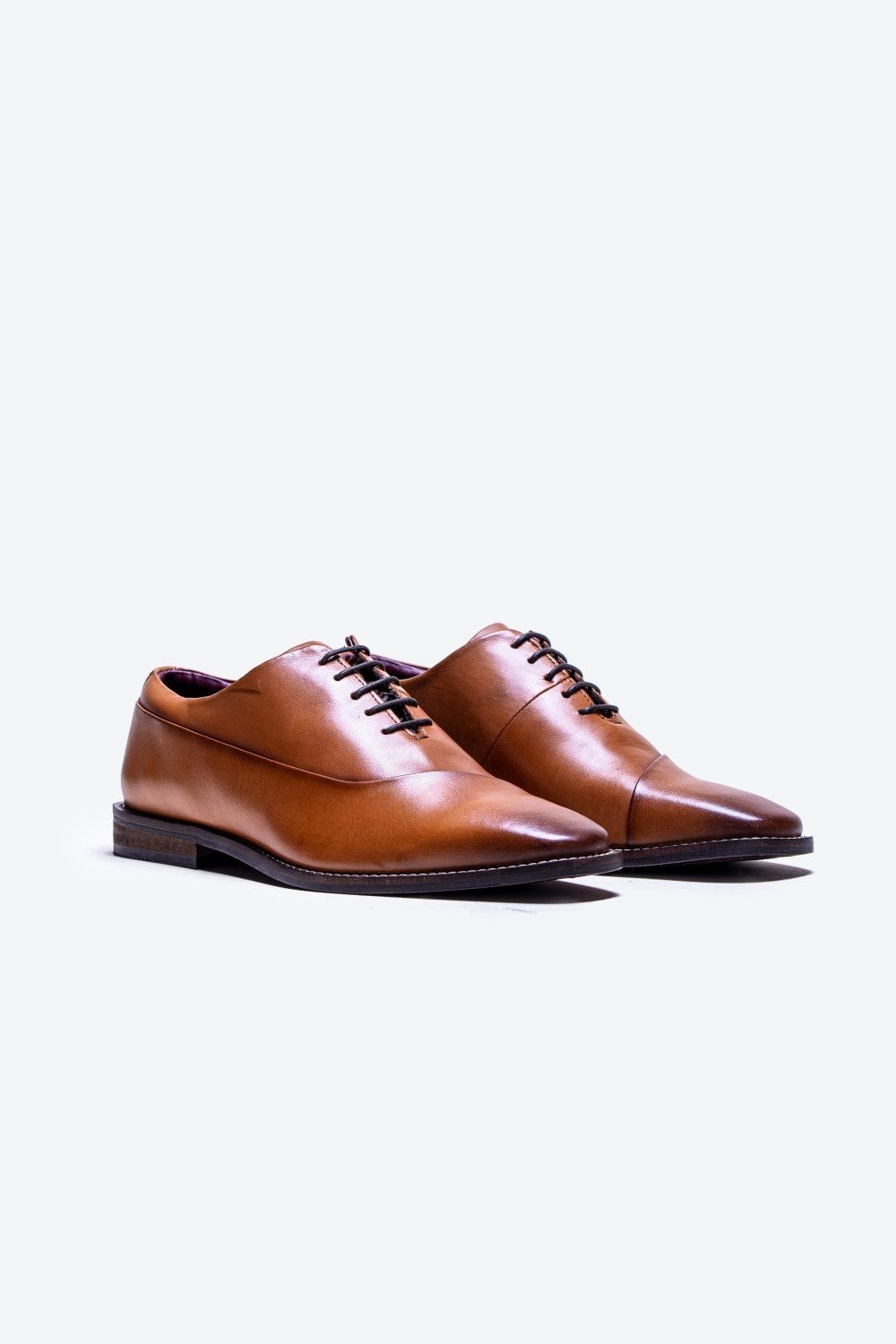 Men's Genuine Leather Oxford Shoes- SEVILLE - Tan