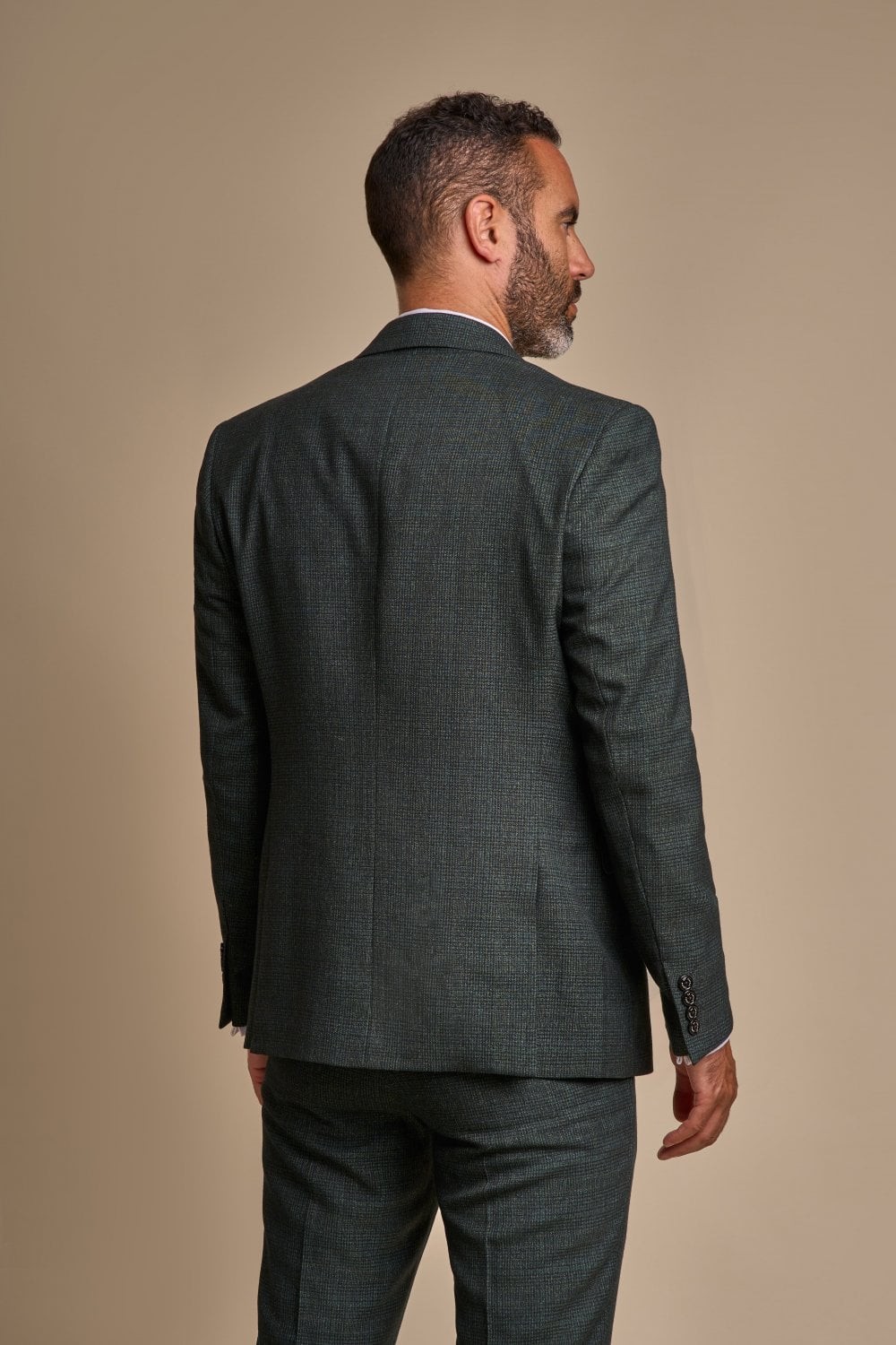 Men's Tweed Houndstooth Check Slim Fit Suit - CARIDI