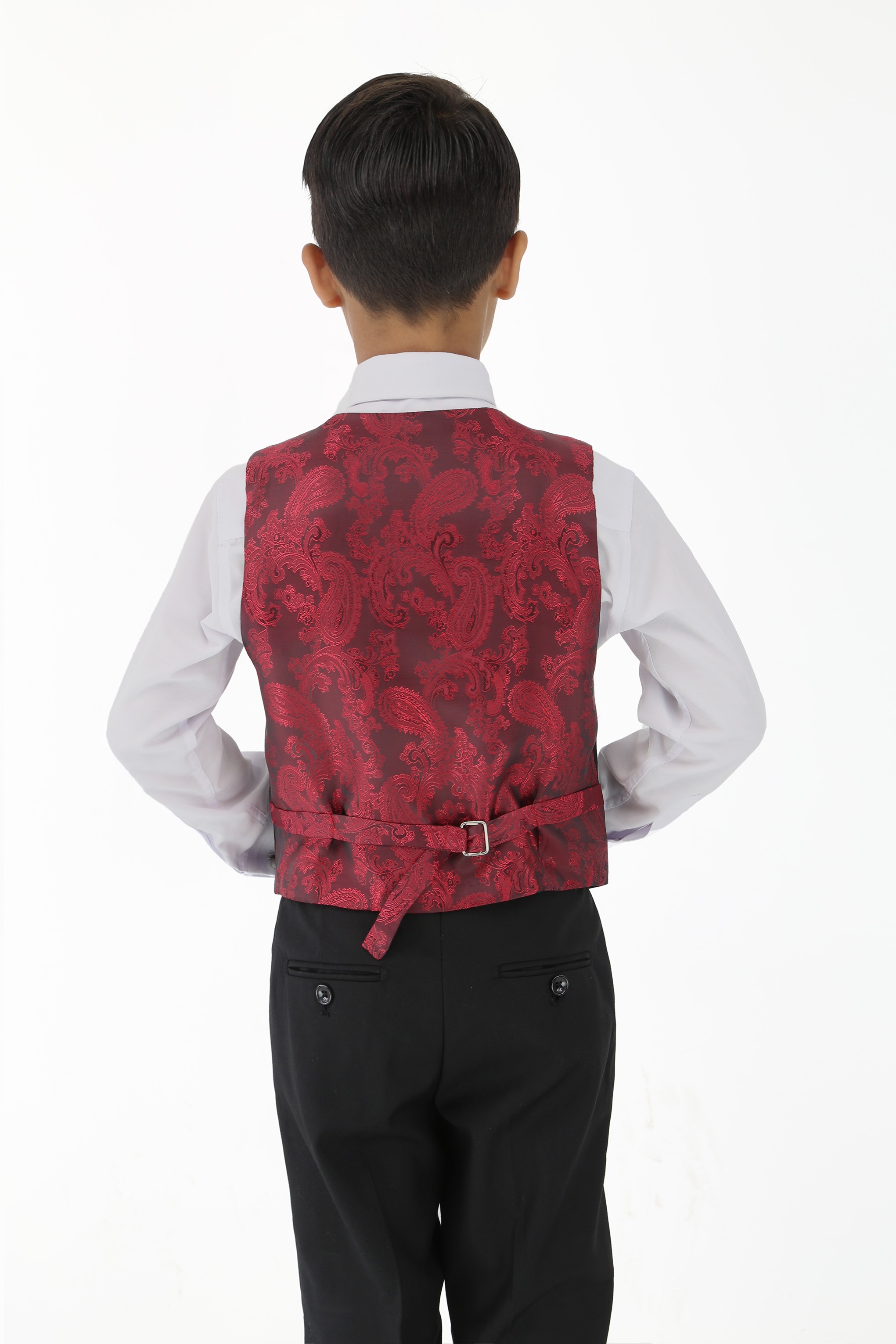 Boys Velvet Trim Black Formal Suit