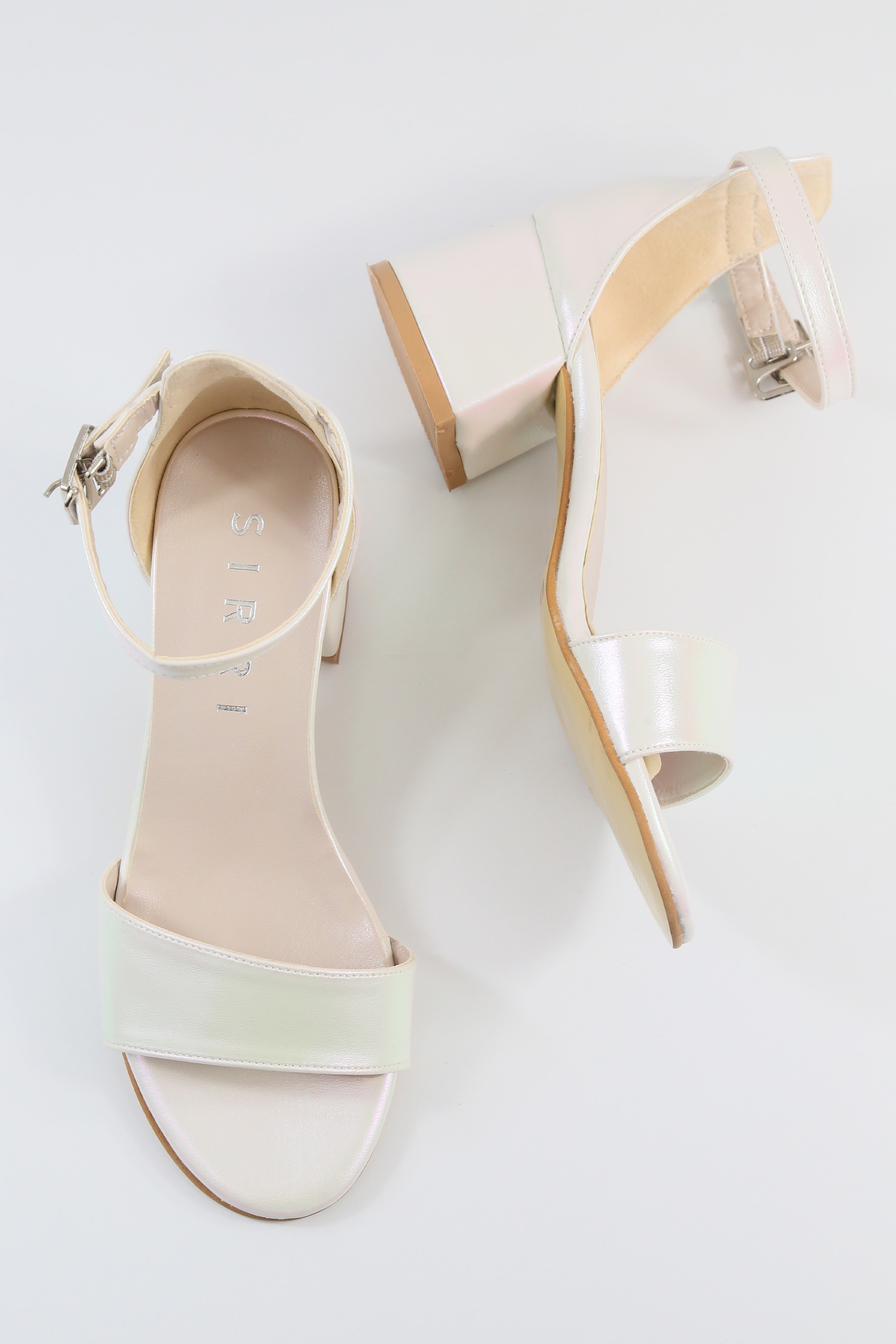 Girls Ankle-Strap Iridescent Block Heels Sandals - GRACE