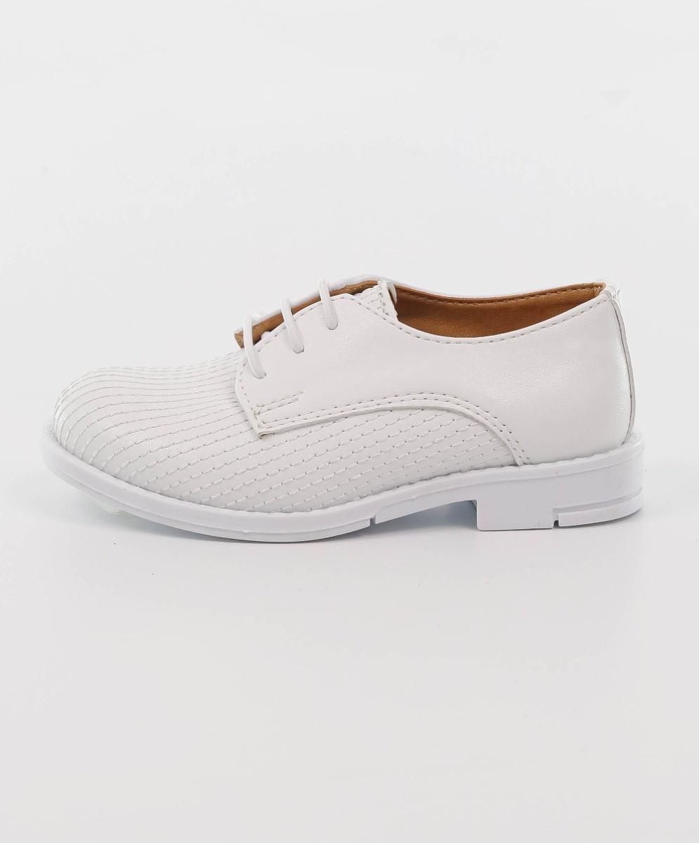 Boys Leather Lace Up Formal Shoes - White