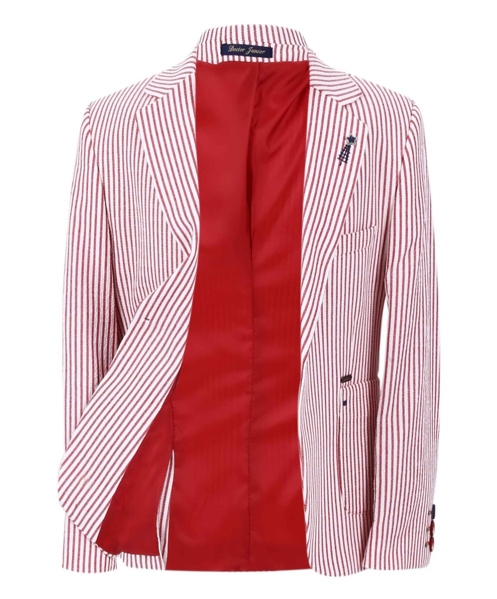 Boys Slim Fit Pinstripe Boating Blazer