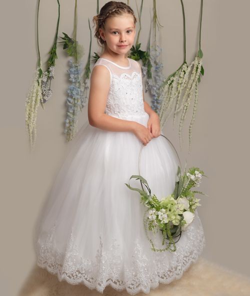 Floral Lace Embroidered Dress for Girls – MEGAN