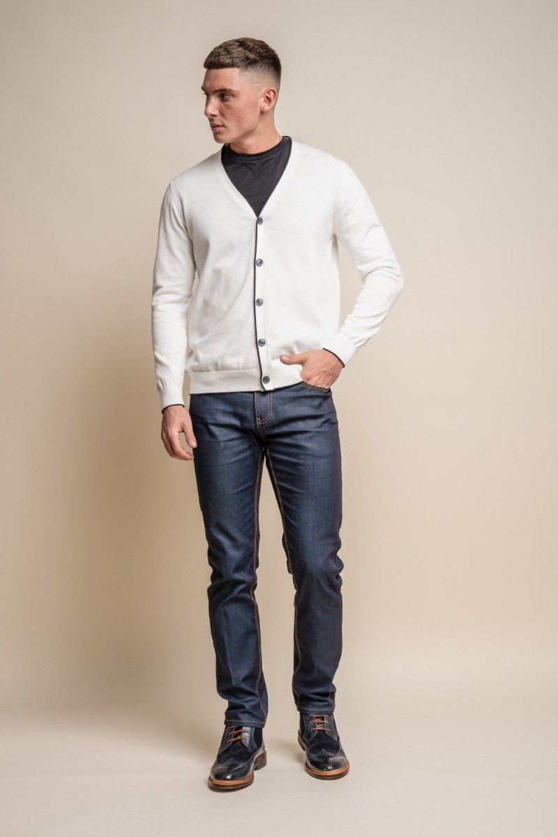 Men's Slim Fit Knitted Cotton Cardigan - Raider