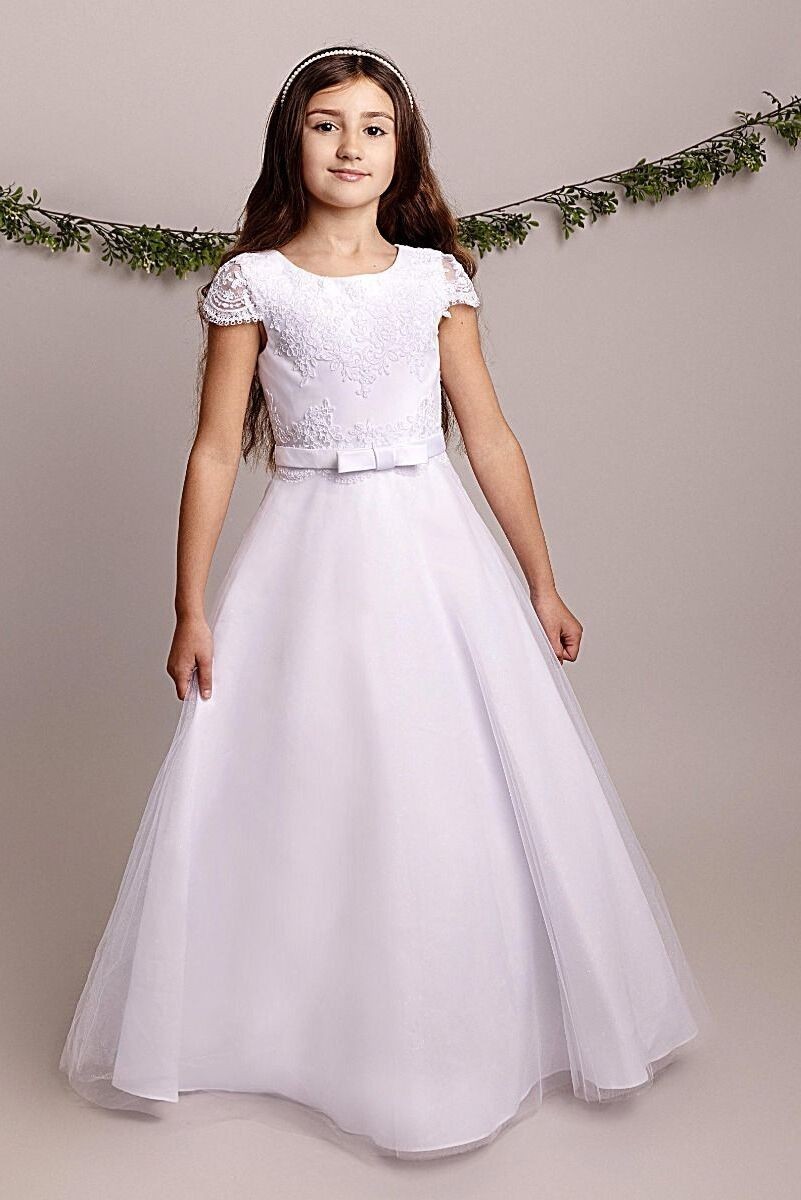 Girls Communion White Lace Dress - BILLIE