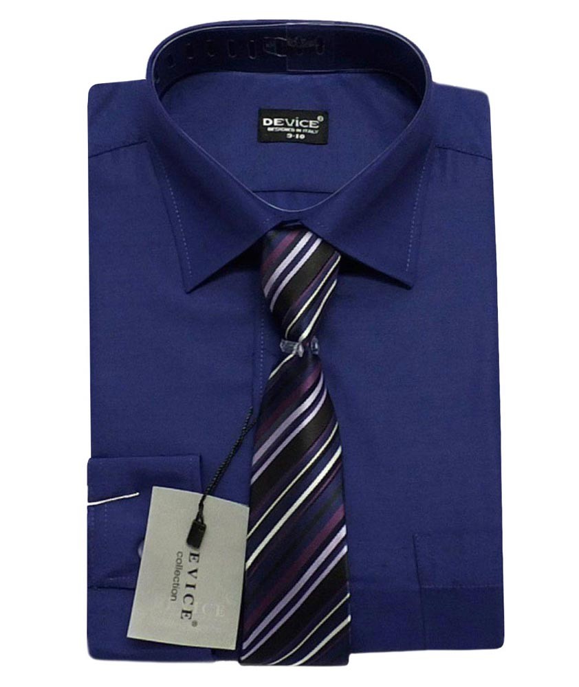 Boys Dress Shirt and Tie Set - Navy Blue
