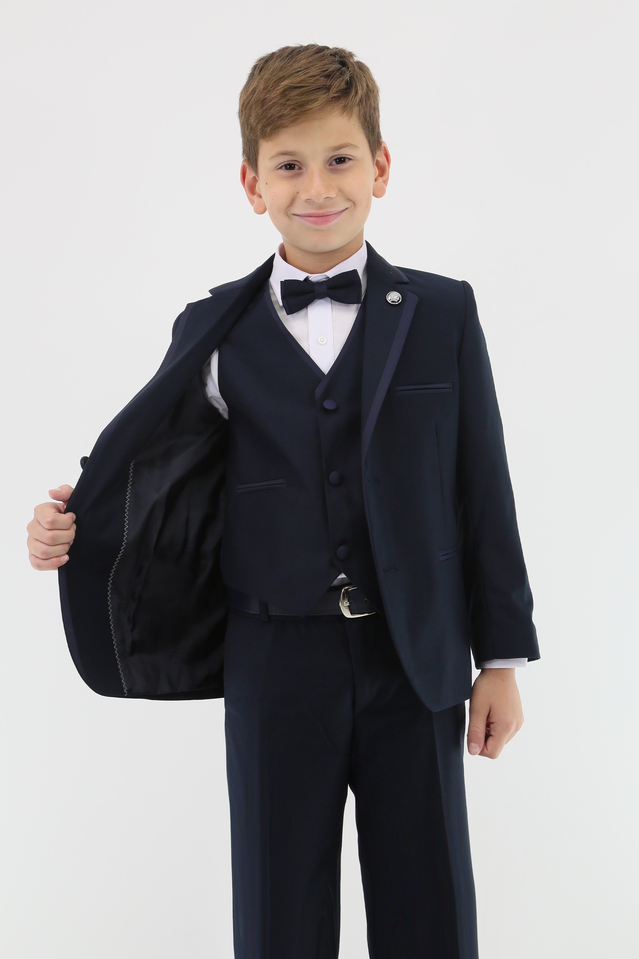 Boys Slim Fit  Piping Tuxedo Dinner Suit Set