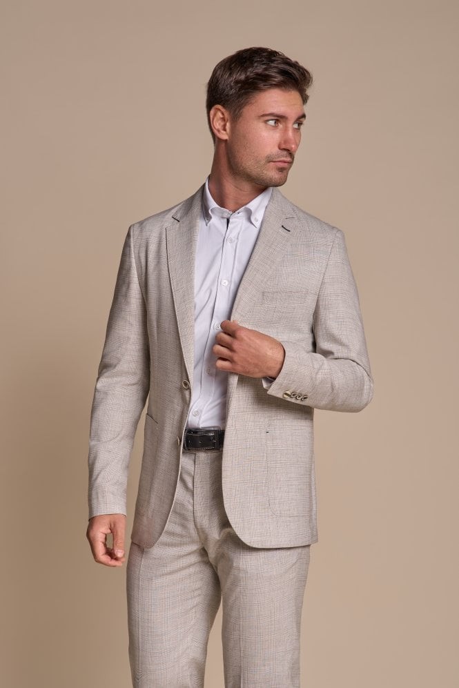 Men’s Slim Fit Tweed Check Grey Suit – RIPLEY Stone