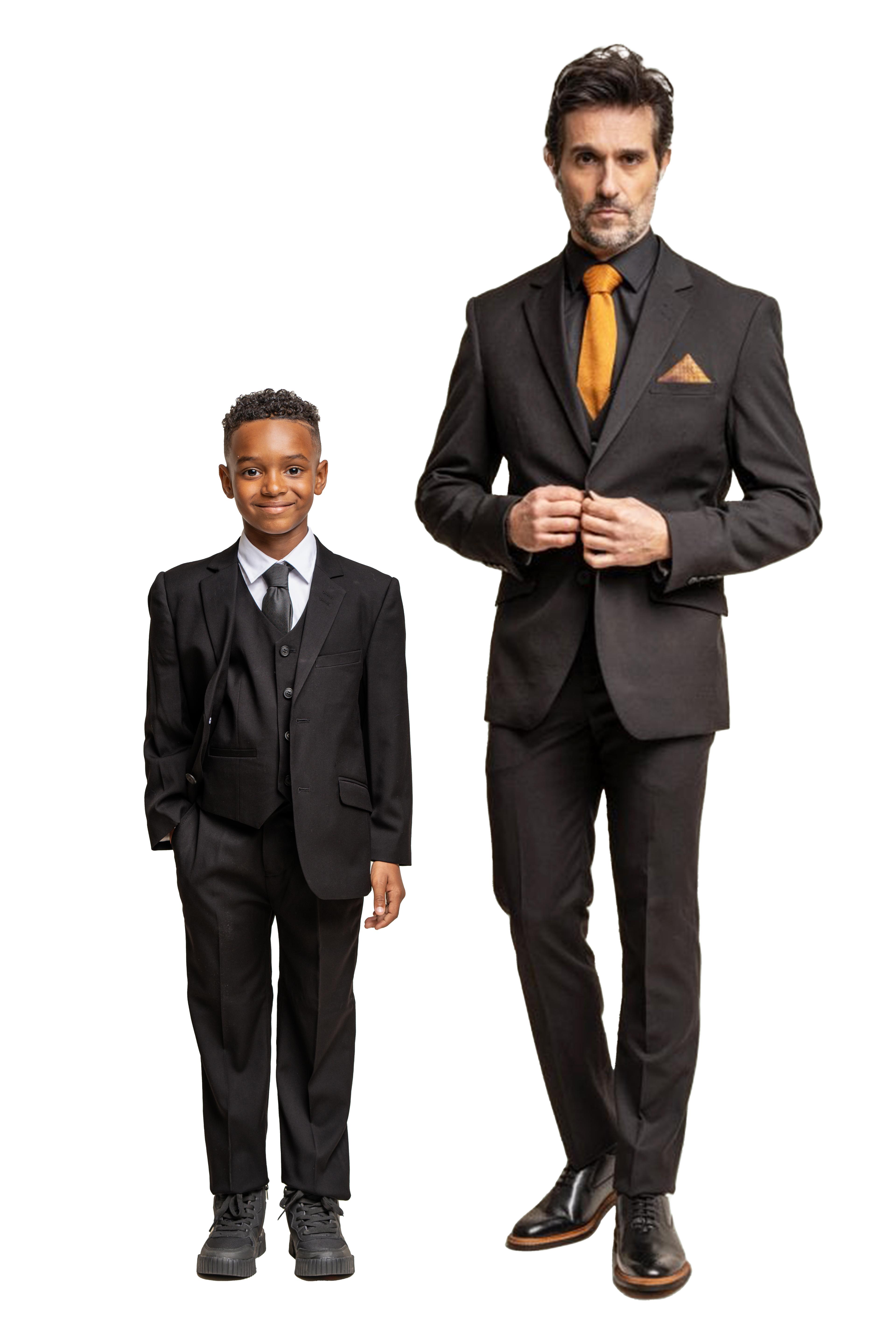 Boys Slim Fit Formal Black Suit - MARCO