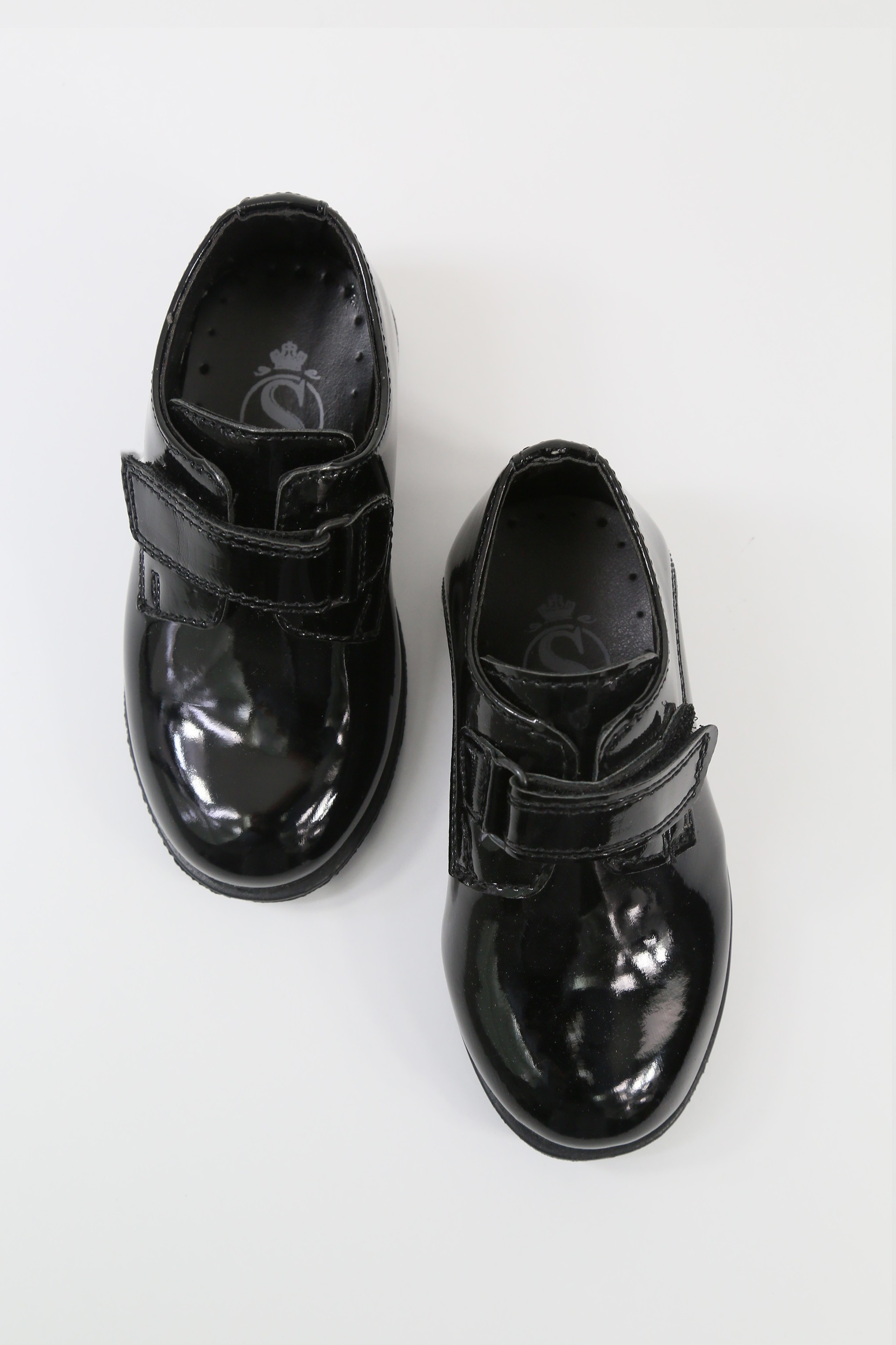 Boys Black Velcro Patent Dress shoes - MARCO