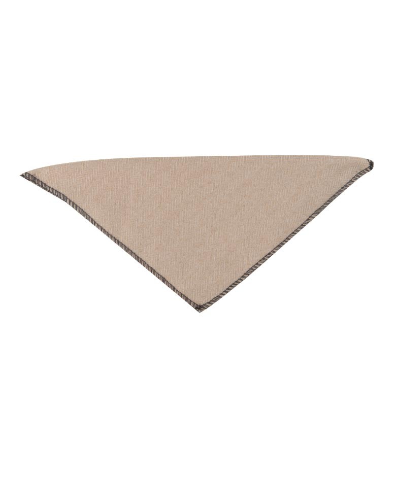 Boys & Men's Herringbone Tweed Pocket Handkerchief - Beige