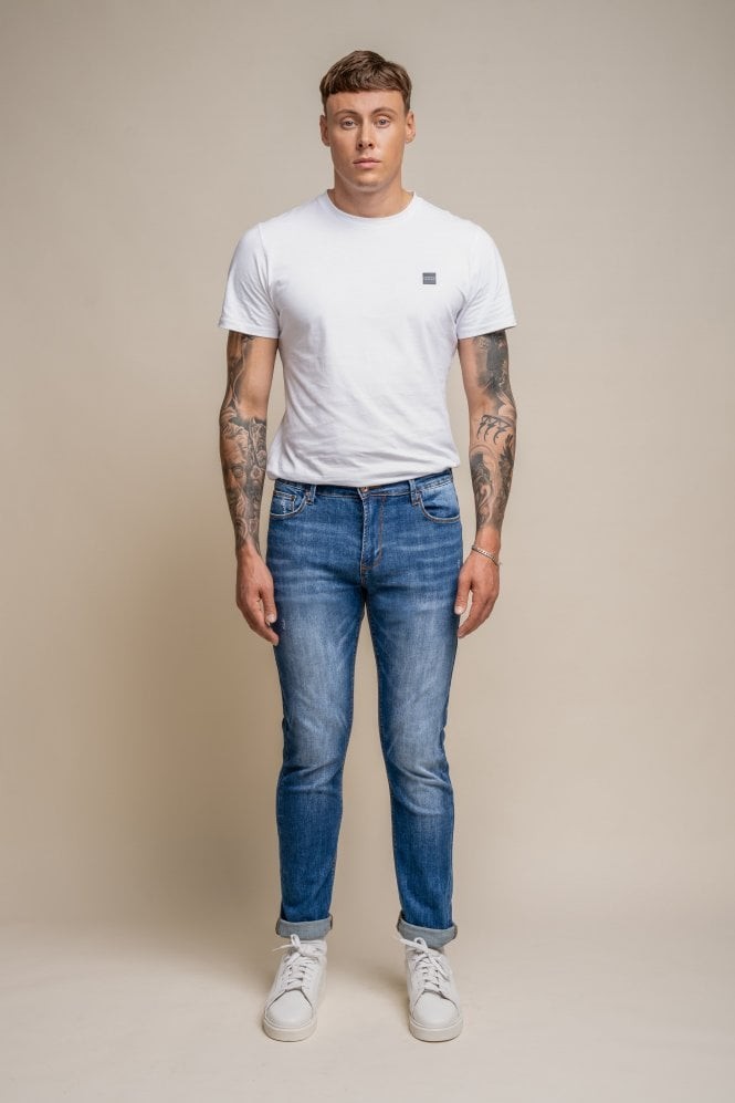 Men's Slim Fit Denim Stretch Jeans - BLAZE